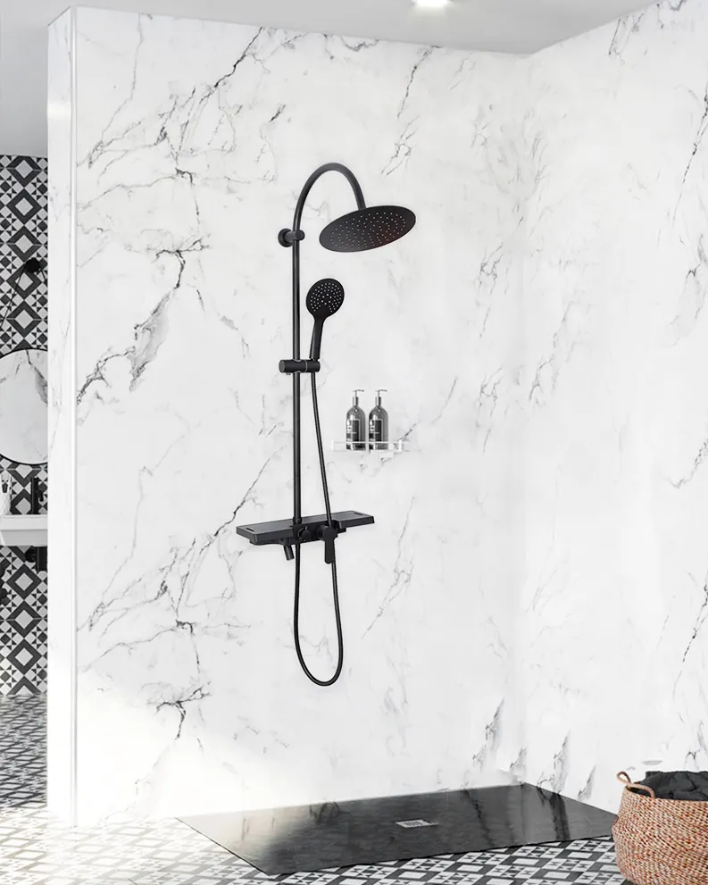Set de duș culoare neagră înălțime 99 cm material alamă/ABS model Vigo Black [4]
