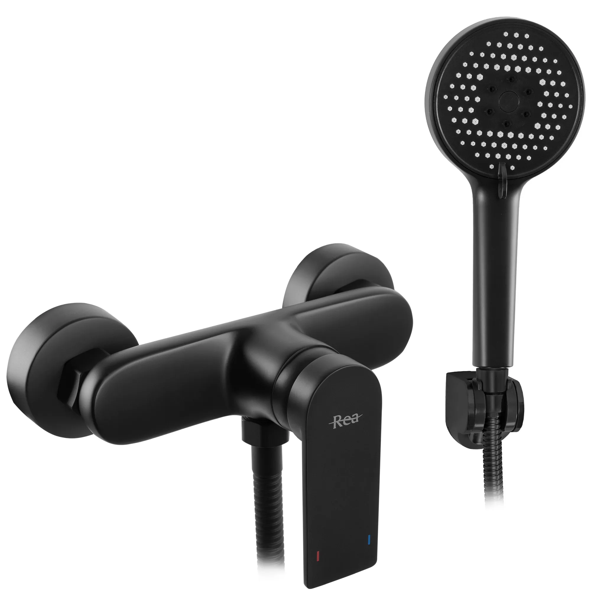 Baterie duș culoare negru mat înălțime 11 cm material alamă/ABS model Verso Black Mat [1]