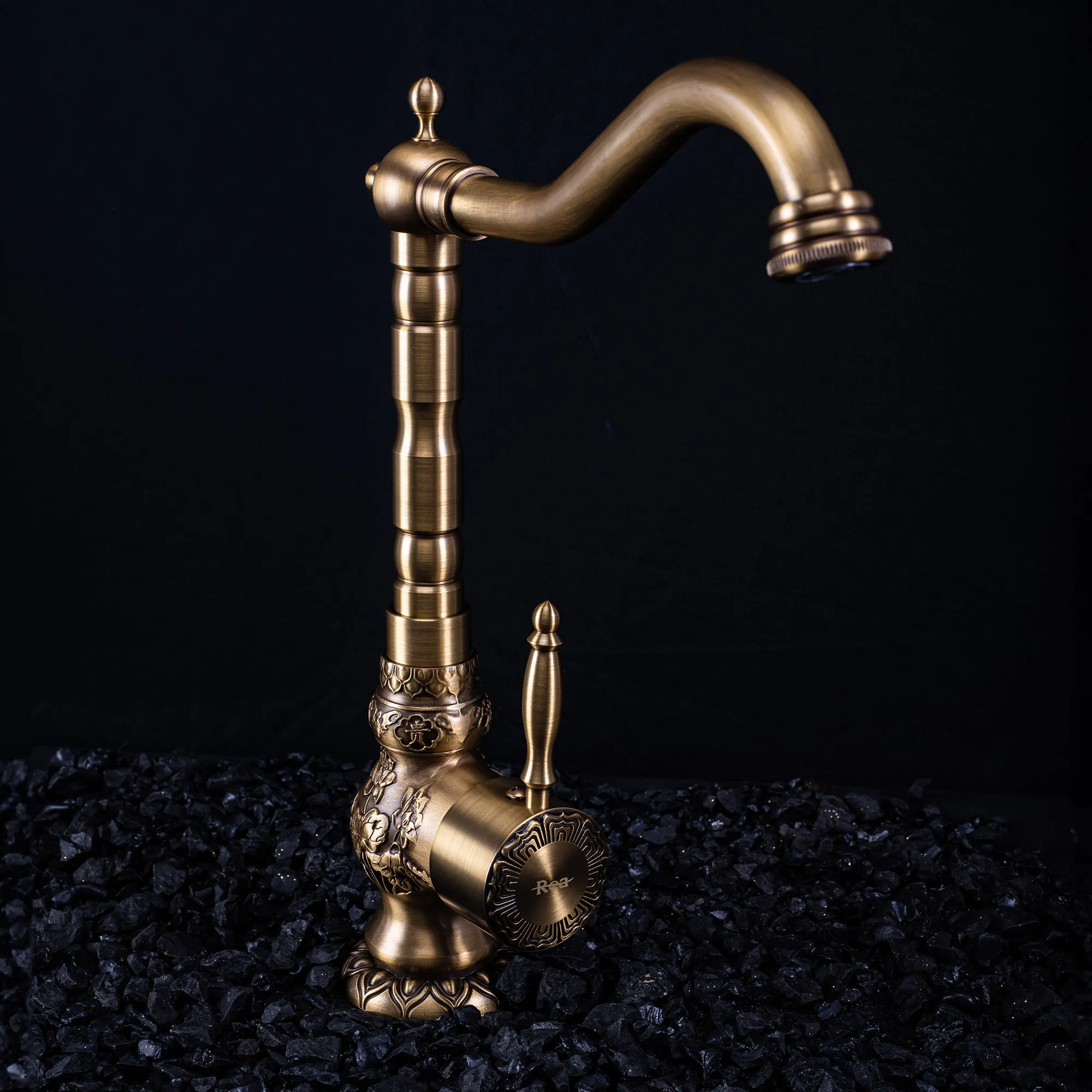 Baterie chiuvetă culoare auriu periat înălțime 32 cm material alamă model Venice Antique Bronze [5]