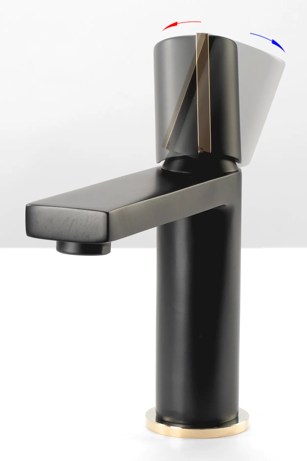 Baterie lavoar culoare negru mat înălțime 18 cm material alamă model Black Gold Low [5]