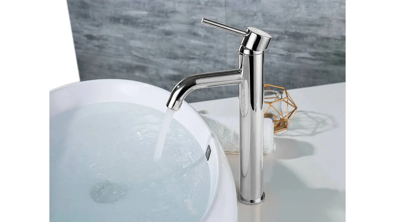 Baterie lavoar culoare crom înălțime 28 cm material alamă model Lungo Chrome High [3]