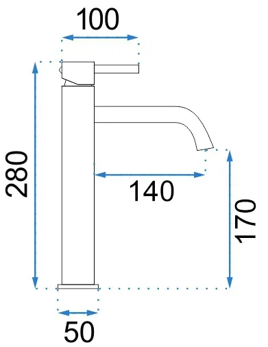 Baterie lavoar culoare albă înălțime 28 cm material alamă model Lungo White High [8]