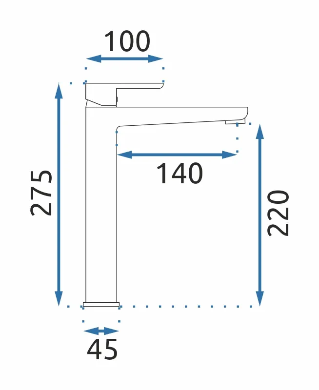 Baterie chiuvetă culoare crom înălțime 27.5 cm material alamă model Orix Chrome High [5]