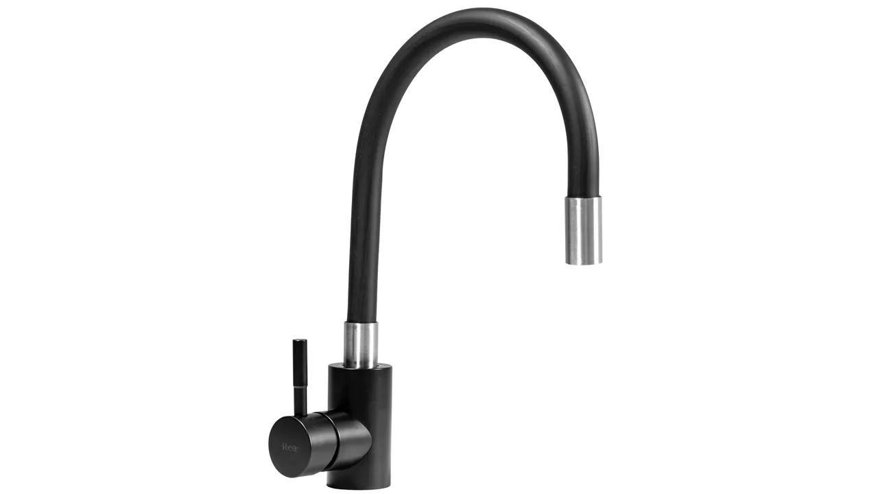 Baterie bucătărie culoare neagră înălțime 53 cm material alamă model Clever Black Silver [2]