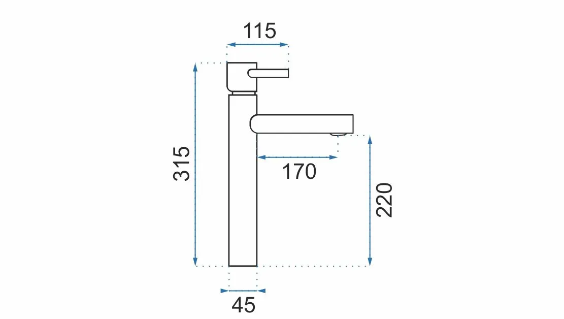 Baterie chiuvetă culoare auriu periat înălțime 31.5 cm material alamă model Tess Gold Brushed High [5]