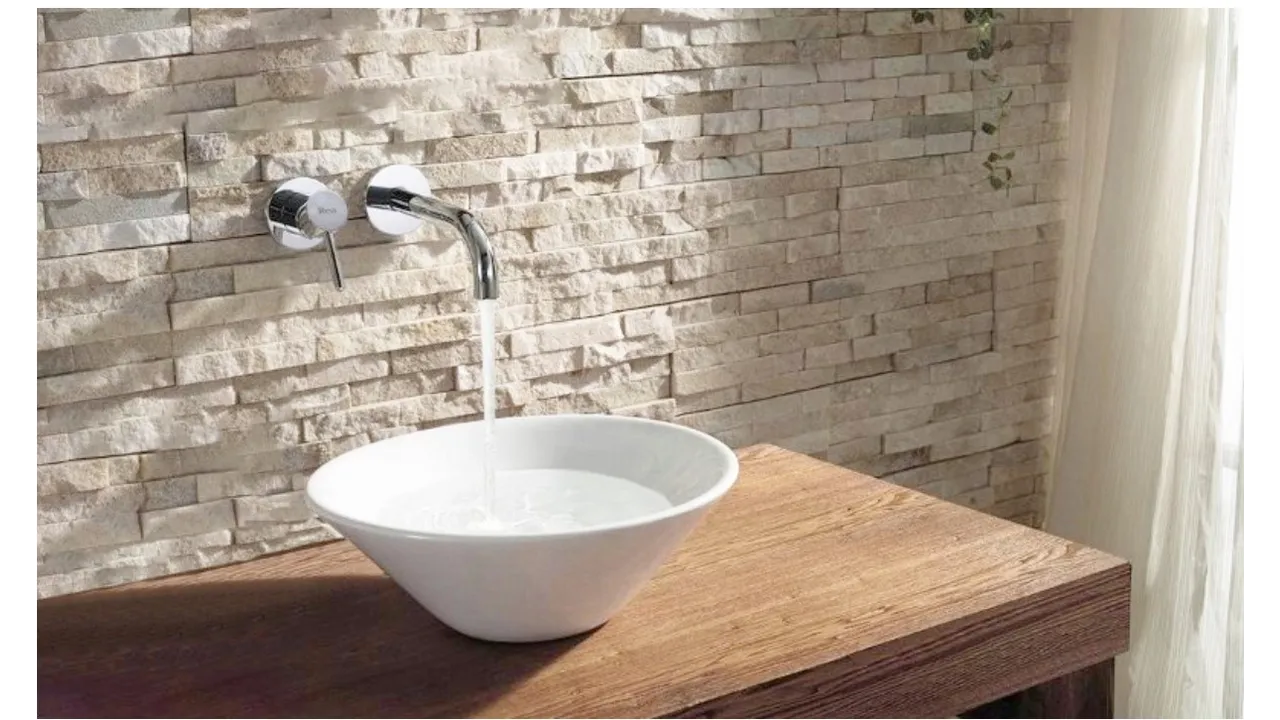 Baterie lavoar culoare crom înălțime 11 cm material alamă model Lungo Chrome [6]