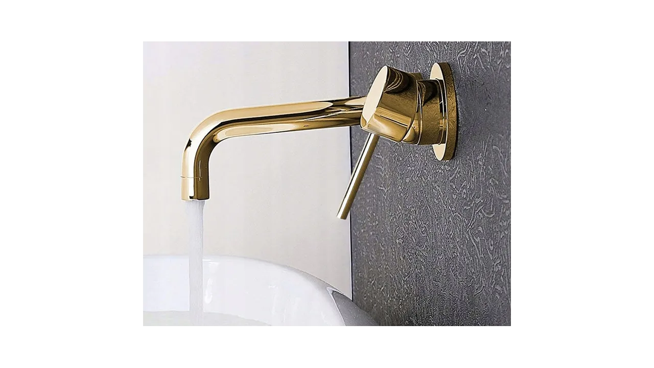 Baterie lavoar culoare auriu înălțime 11 cm material alamă model Lungo Gold [4]