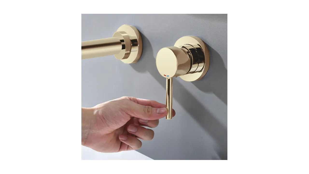 Baterie chiuvetă culoare auriu înălțime 11 cm material alamă model Lungo Long Gold [6]