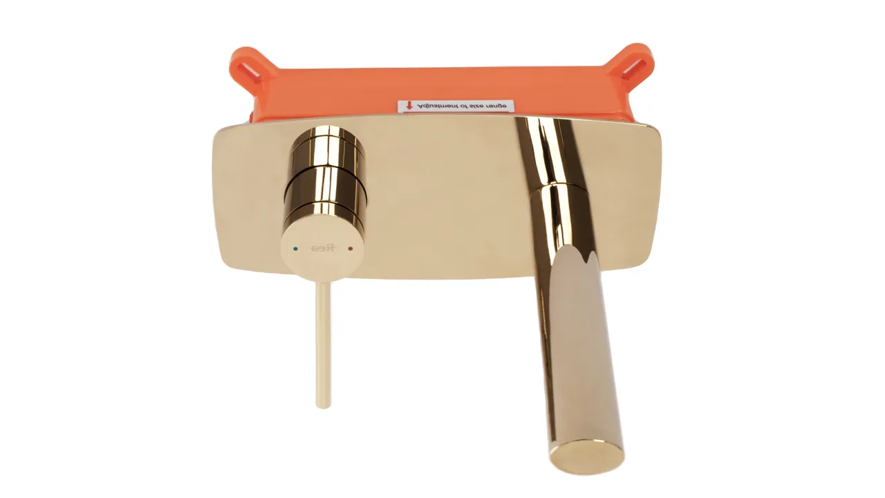 Baterie chiuvetă culoare auriu înălțime 10 cm material alamă model Oval Gold [2]