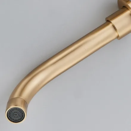 Baterie lavoar culoare auriu periat înălțime 11 cm material alamă model Lungo Long Gold Brushed [9]