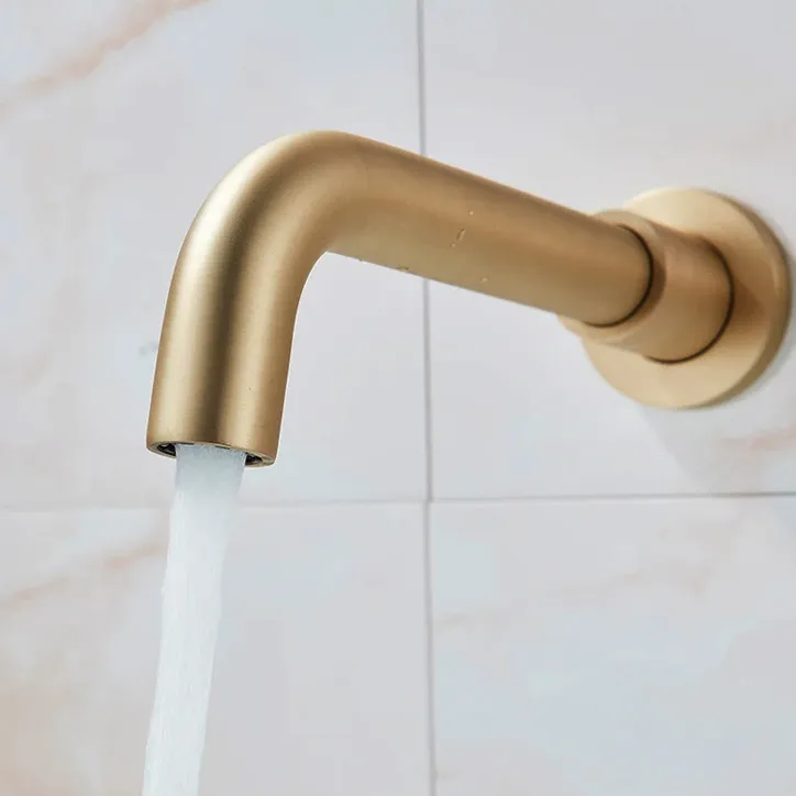 Baterie lavoar culoare auriu periat înălțime 11 cm material alamă model Lungo Long Gold Brushed [4]
