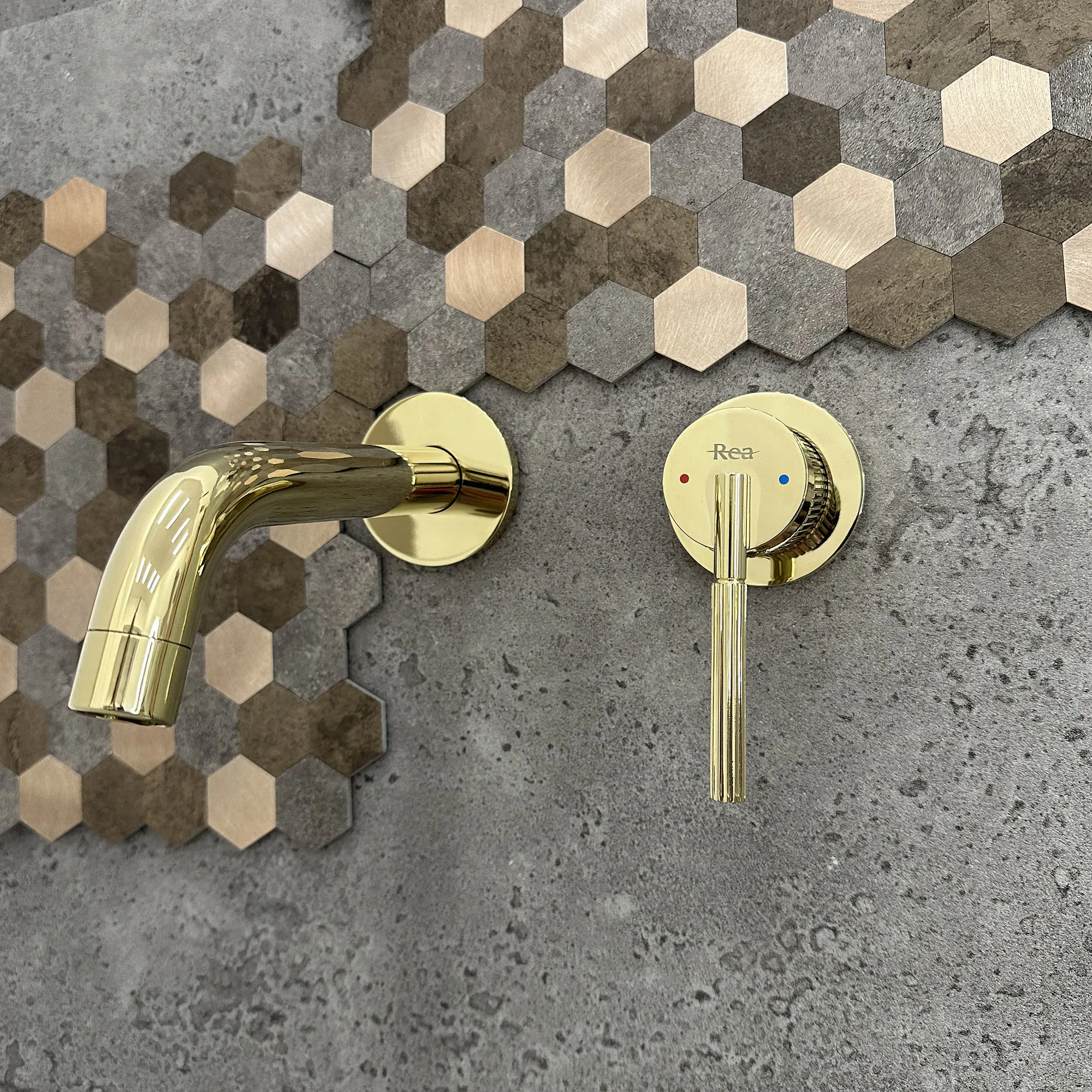 Baterie lavoar încastrată culoare auriu înălțime 11 cm material alamă model Argon Gold [2]