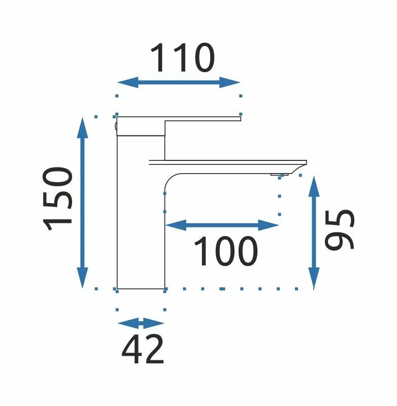 Baterie lavoar culoare auriu periat înălțime 15 cm material alamă model Storm Brush Gold Low [4]