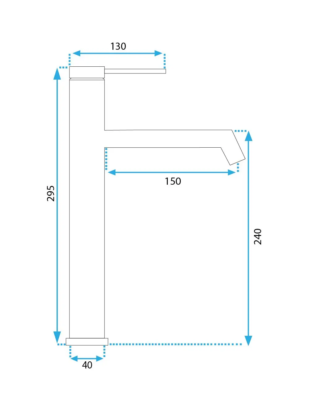 Baterie lavoar culoare cupru periat înălțime 29.5 cm material alamă model Foss Copper Brushed High [5]