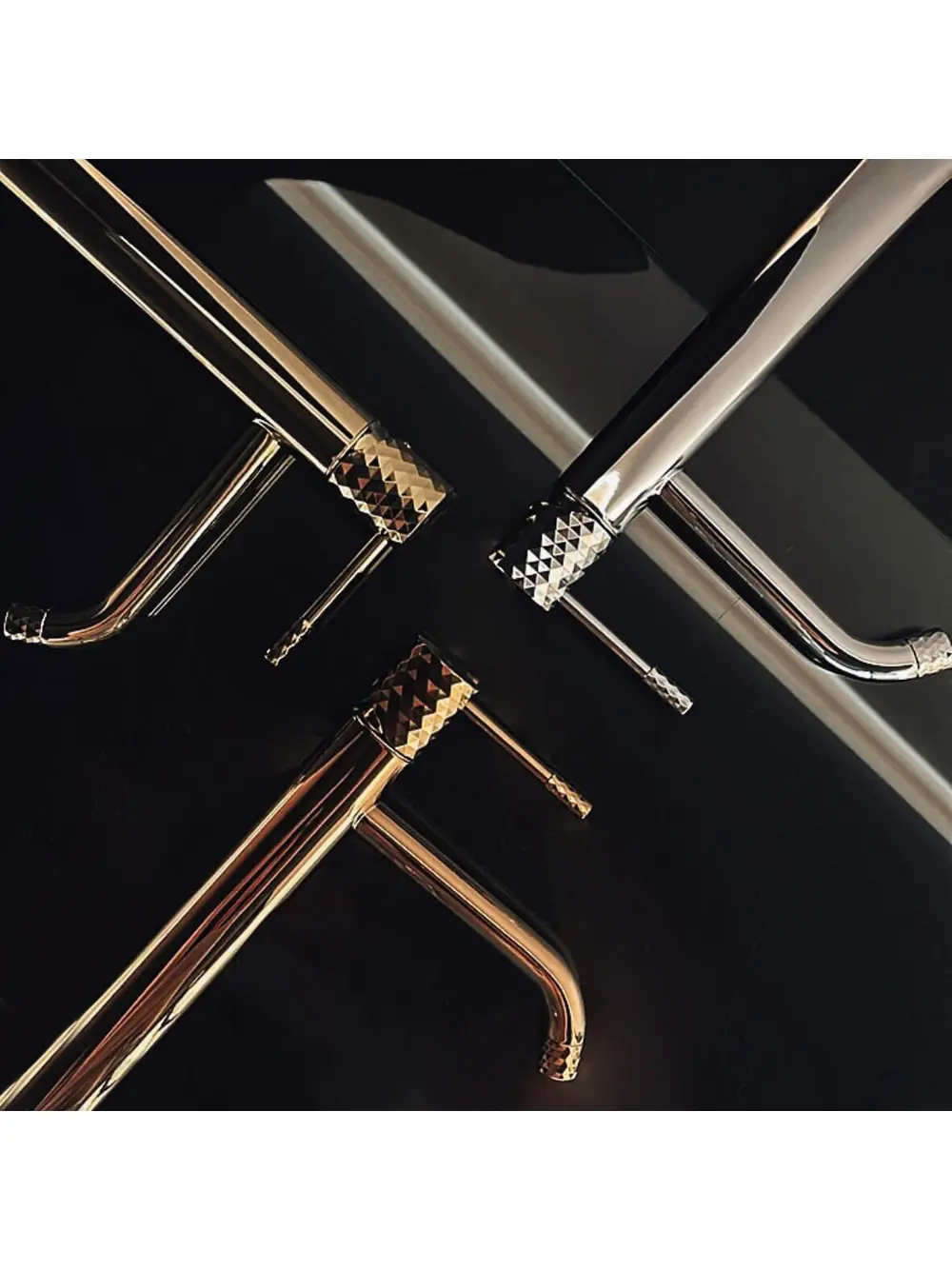 Baterie lavoar culoare cupru lucios înălțime 30 cm model Lungo Diamond Copper High [3]