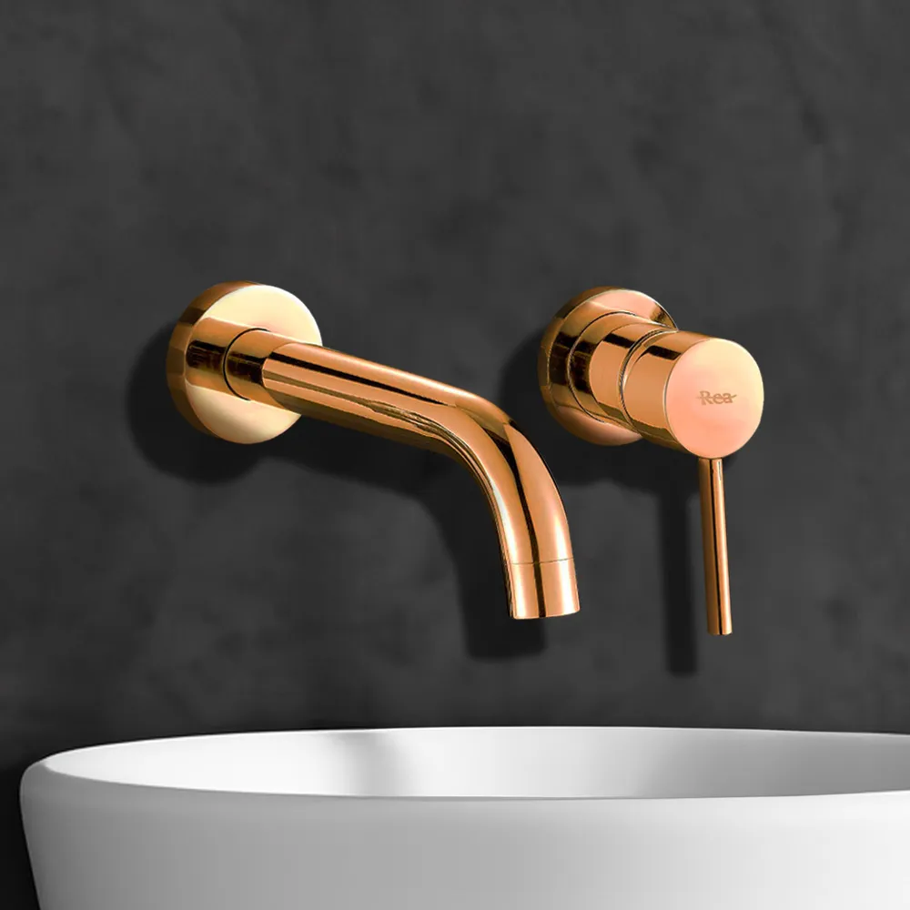Baterie lavoar finisaj cupru înălțime 11 cm material alamă model Lungo Copper [3]