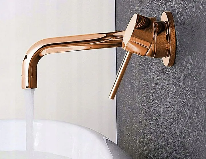 Baterie lavoar finisaj cupru înălțime 11 cm material alamă model Lungo Copper [5]