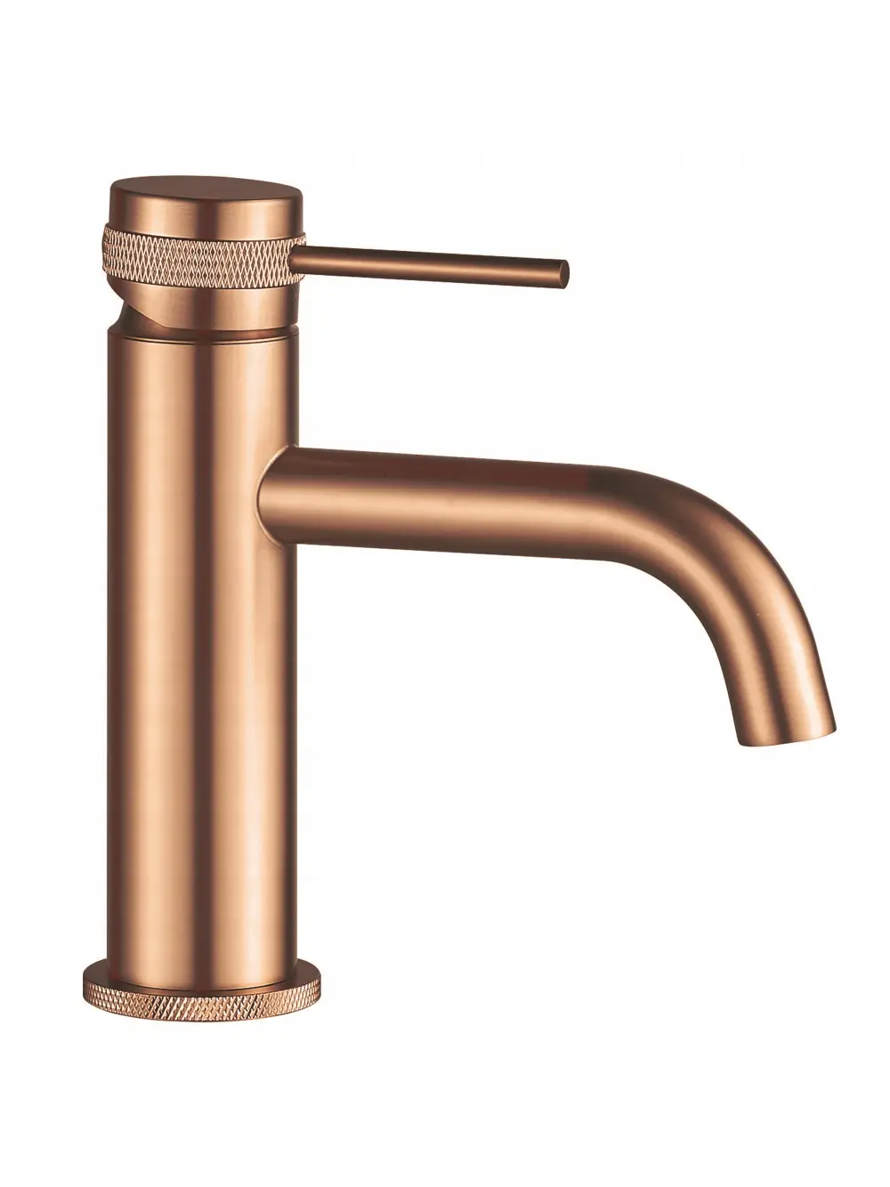 Baterie lavoar finisaj cupru periat înălțime 16.5 cm material alamă model Lungo Grip Brushed Copper Low [1]