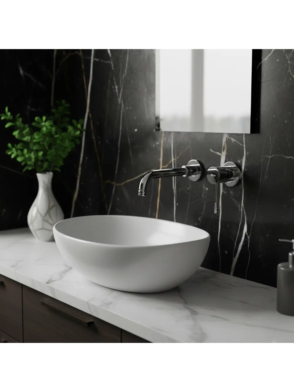 Baterie lavoar încastrată finisaj crom lucios model Lungo Diamond Chrom [3]