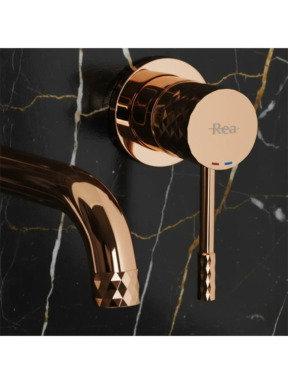 Baterie lavoar încastrată finisaj cupru lucios model Lungo Diamond Copper [2]