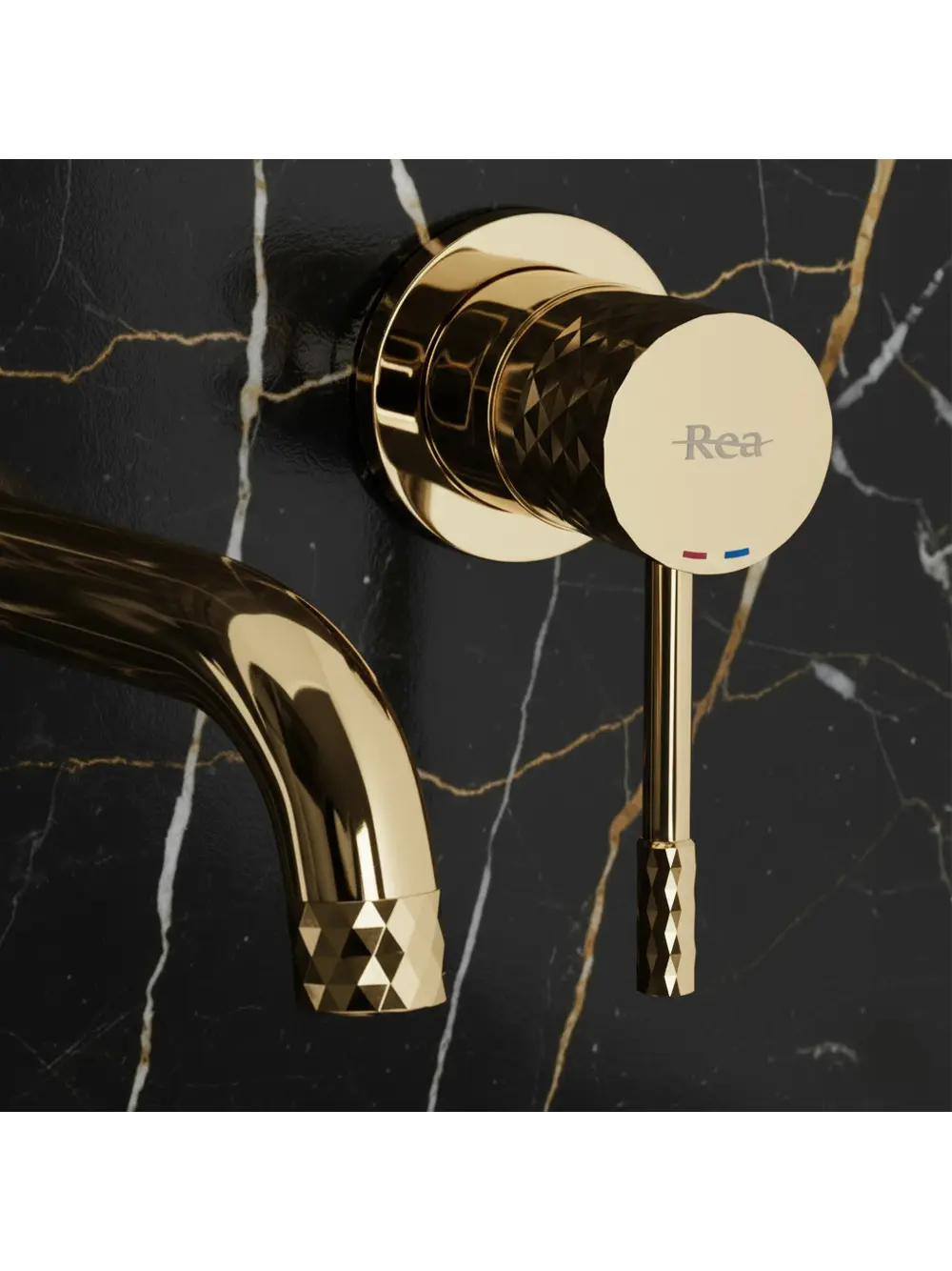 Baterie lavoar încastrată finisaj auriu lucios model Lungo Diamond Gold [2]