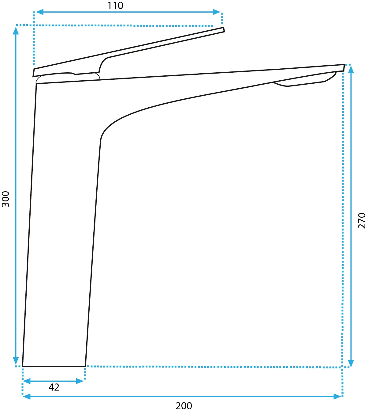 Baterie lavoar culoare titanium înălțime 30 cm material alamă model Avalon Titanium High [5]