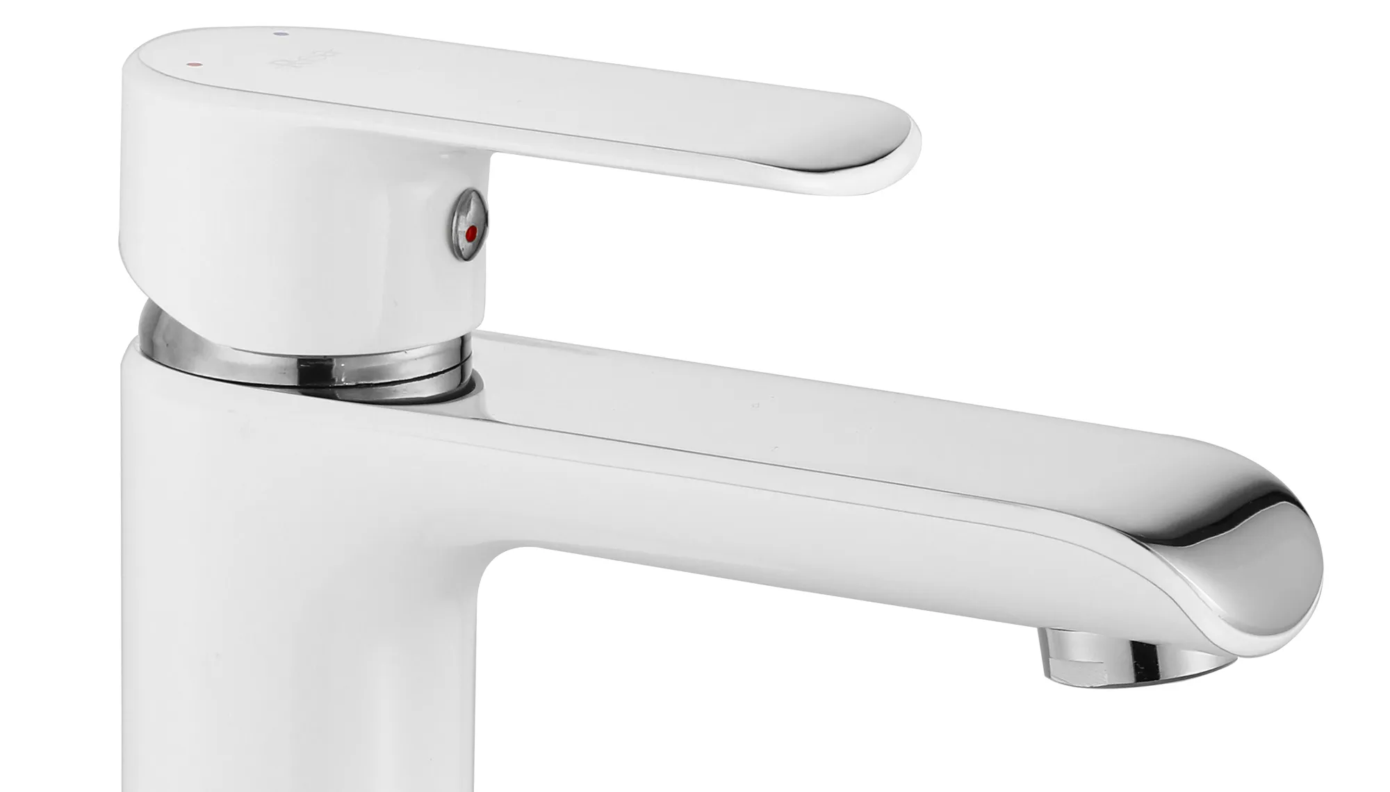 Baterie lavoar culoare albă înălțime 17 cm material alamă model Bloom White/Chrome Low [5]