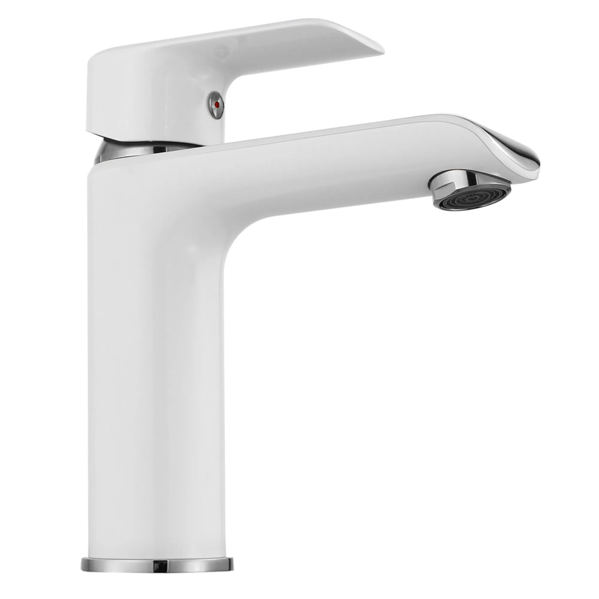 Baterie lavoar culoare albă înălțime 17 cm material alamă model Bloom White/Chrome Low [3]
