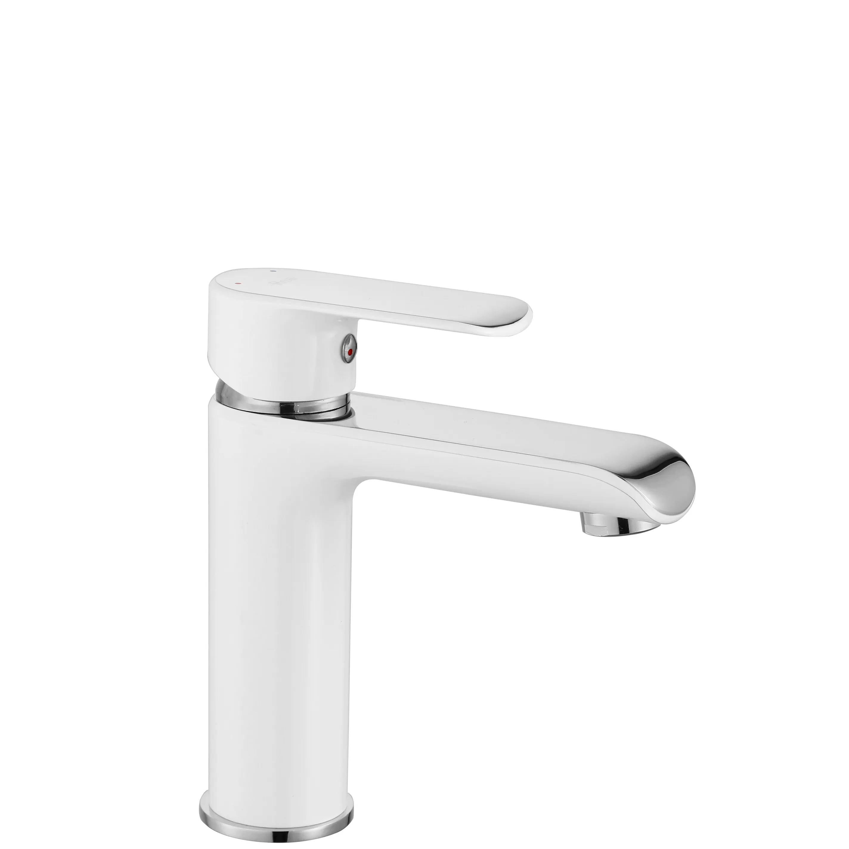 Baterie lavoar culoare albă înălțime 17 cm material alamă model Bloom White/Chrome Low [4]