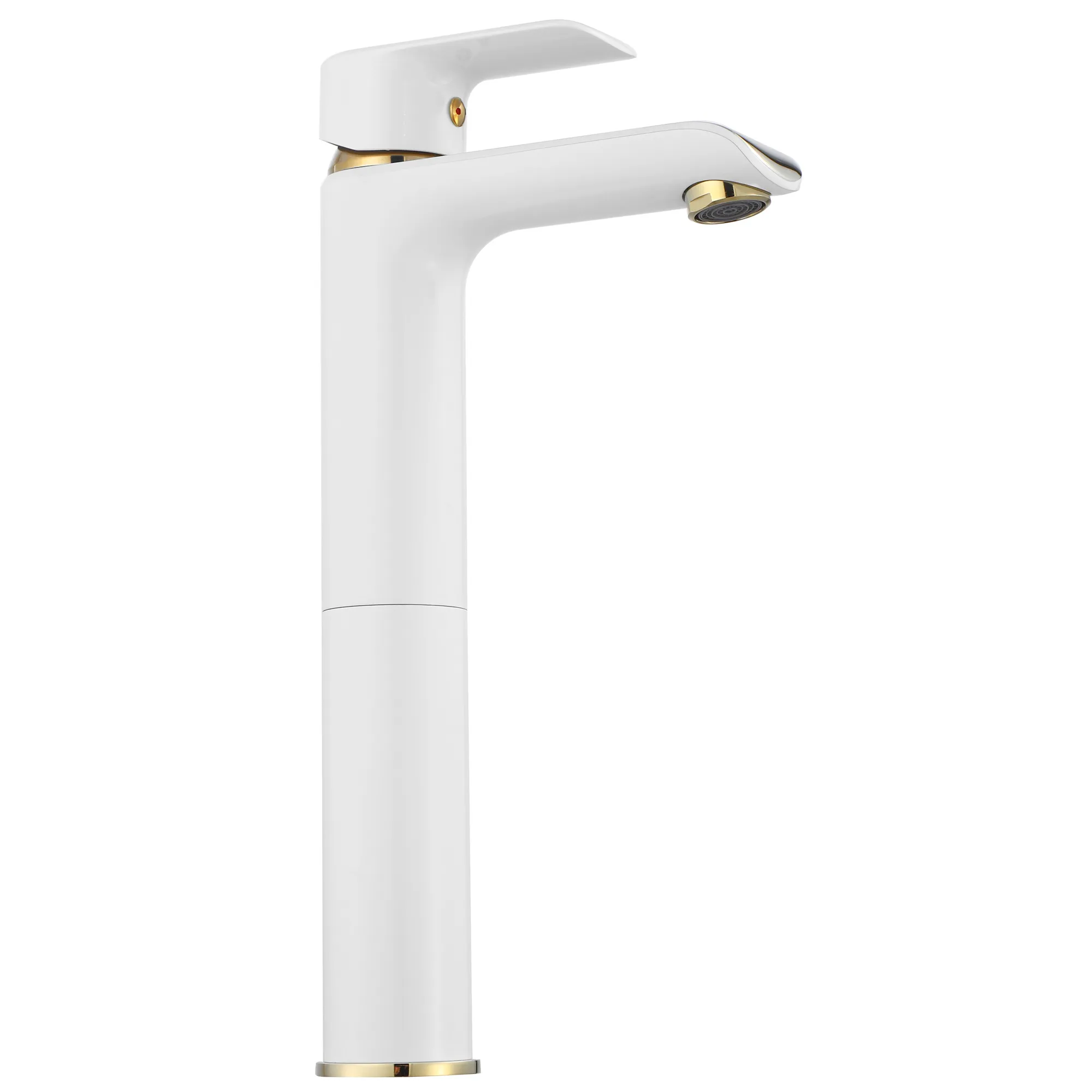 Baterie chiuvetă culoare albă înălțime 30 cm material alamă model Bloom White/Gold High [4]