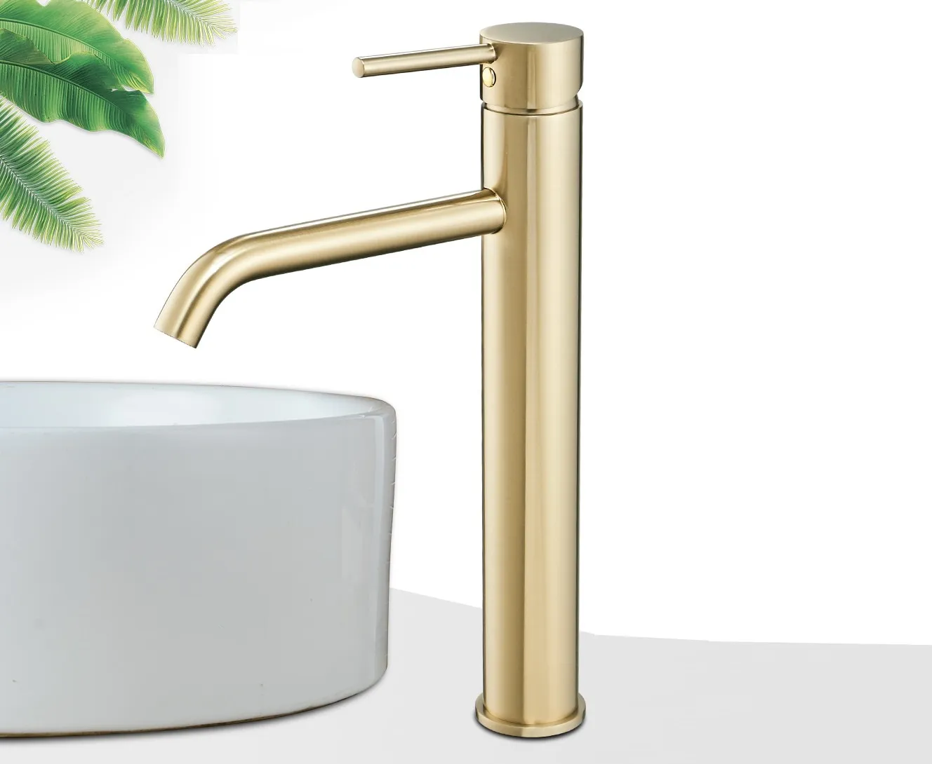 Baterie chiuvetă culoare auriu înălțime 28 cm material alamă model Lungo Gold High [2]