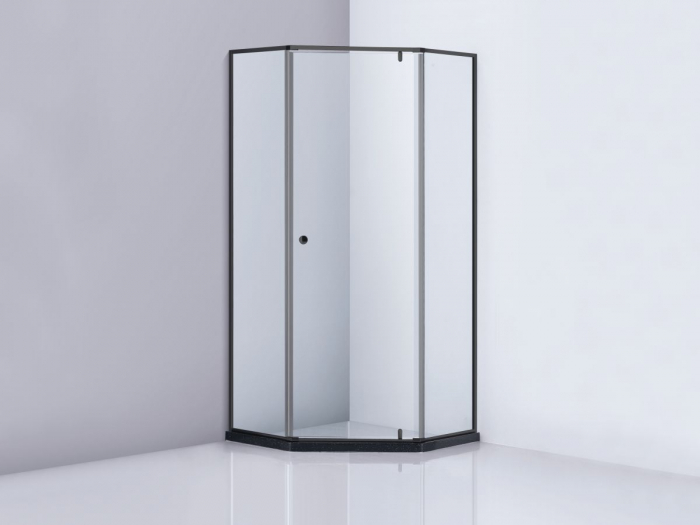 Cabină de duș batantă de colț mărime 90x90 cm culoare neagră WST 06 [2]