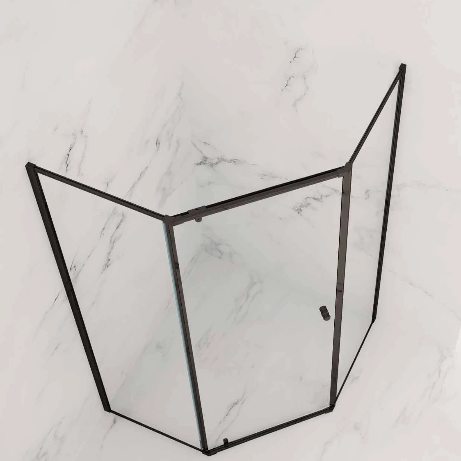 Cabină de duș batantă de colț mărime 90x90 cm culoare neagră WST 06 [4]