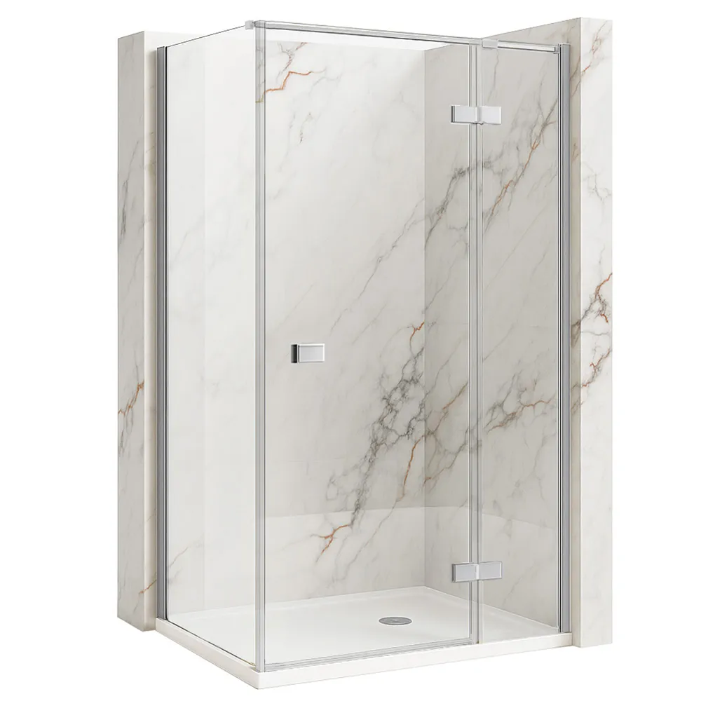 Cabină de duș batantă de colț mărime 100x80 cm finisaj crom lucios model Atlas Left Chrome [1]