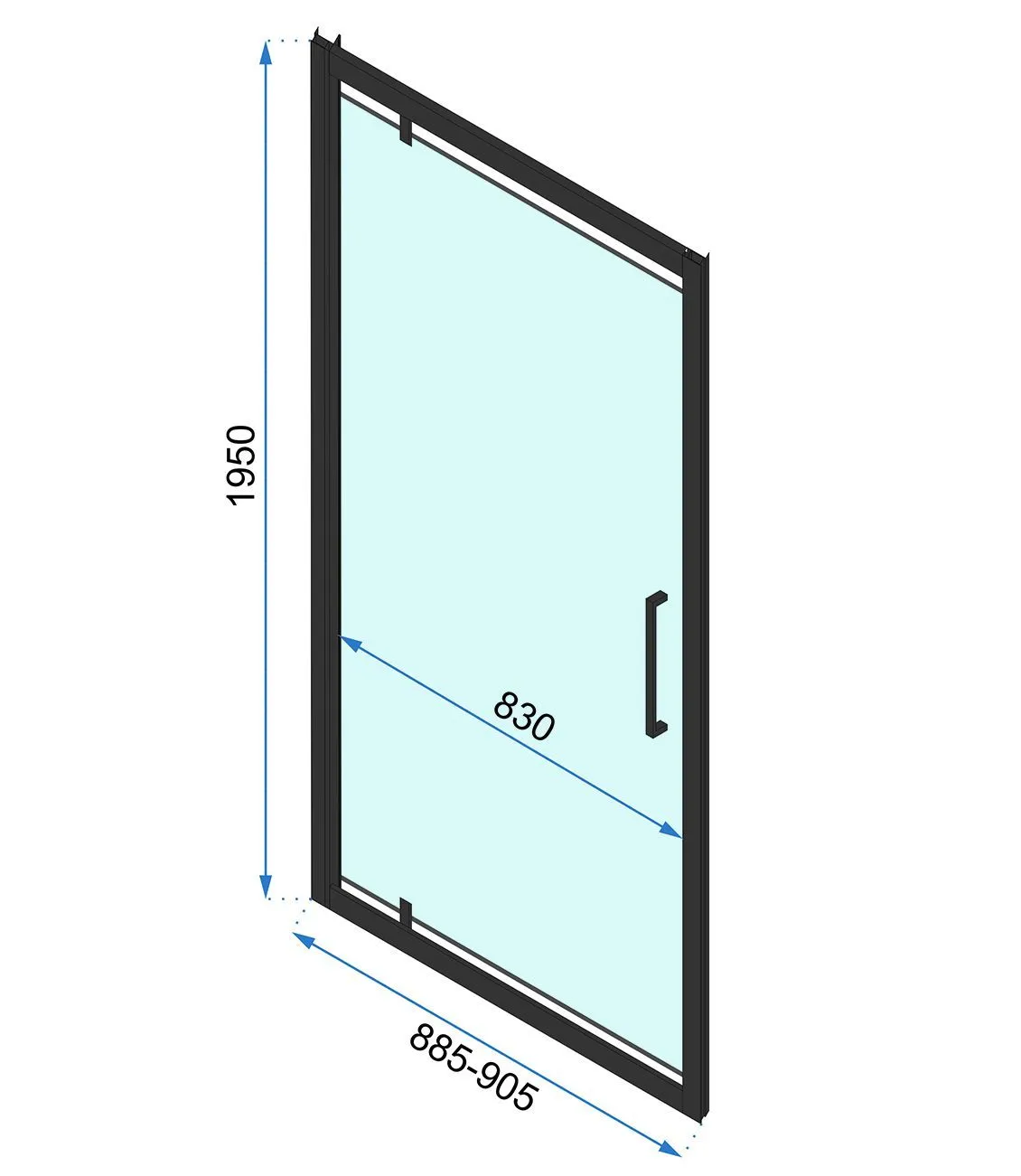 Cabină duș batantă de perete mărime 100x100 cm culoare crom model Rapid Swing [6]