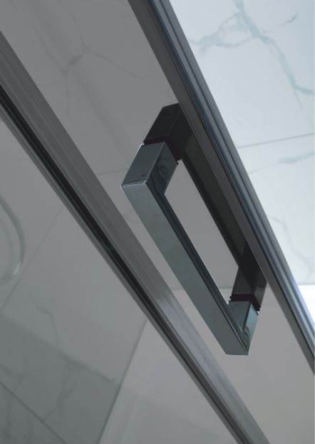 Cabină de duș culisantă de colț mărime 145->165 x 100 culoare neagră sticlă fumurie WST 01 [2]