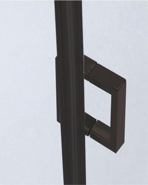 Cabină duș batantă de colț mărime 120x80 cm culoare neagră sticlă transparentă securizată WST 02 [2]