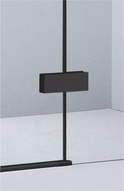 Cabină duș batantă de colț mărime 120x80 cm culoare neagră sticlă transparentă securizată WST 02 [3]