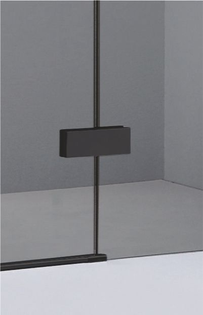 Cabină duș batantă de colț mărime 120x90 cm culoare neagră sticlă fumurie WST 02 [3]