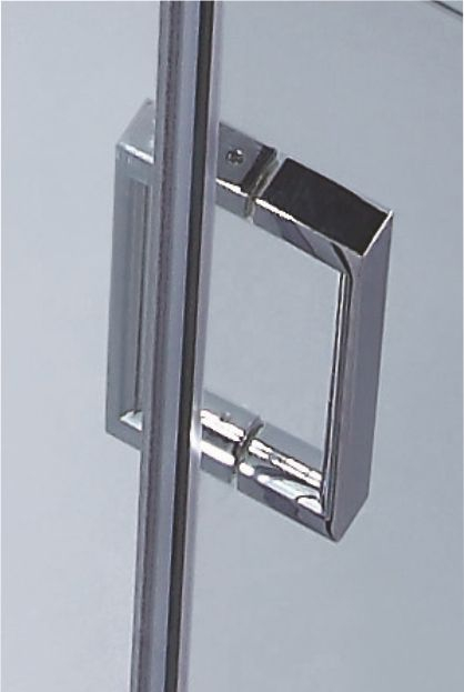 Cabină de duș batantă de colț mărime 90x80 cm culoare crom sticlă transparentă WST 03 [2]