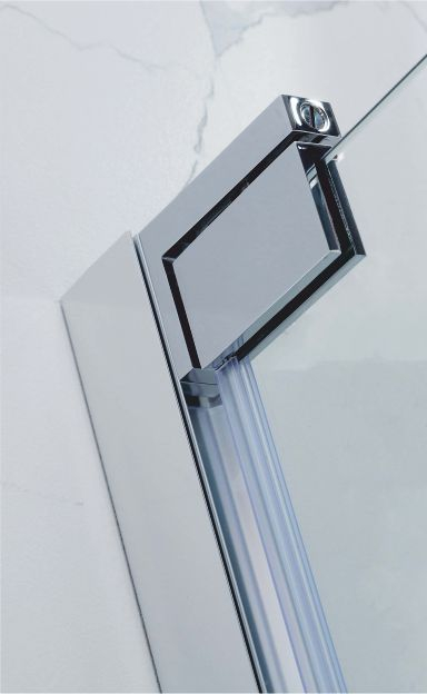 Cabină de duș batantă de colț mărime 90x80 cm culoare crom sticlă transparentă WST 03 [3]