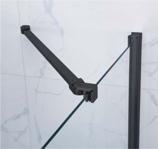 Cabină de duș batantă de colț mărime 90x80 cm culoare neagră sticlă transparentă WST 03 [4]
