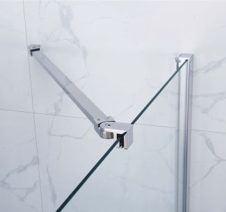 Cabină de duș batantă de colț mărime 90x80 cm culoare crom sticlă transparentă WST 03 [4]