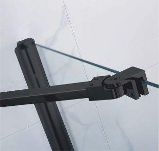 Cabină de duș batantă de colț mărime 90x80 cm culoare neagră sticlă transparentă WST 03 [5]