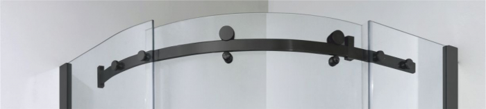 Cabină de duș culisantă de colț mărime 90x90 cm culoare negru mat sticlă securizată de 8 mm model WST 05 [2]