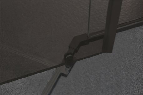 Cabină duș batantă de colț mărime 90x90 cm culoare neagră sticlă fumurie WST 06 [4]