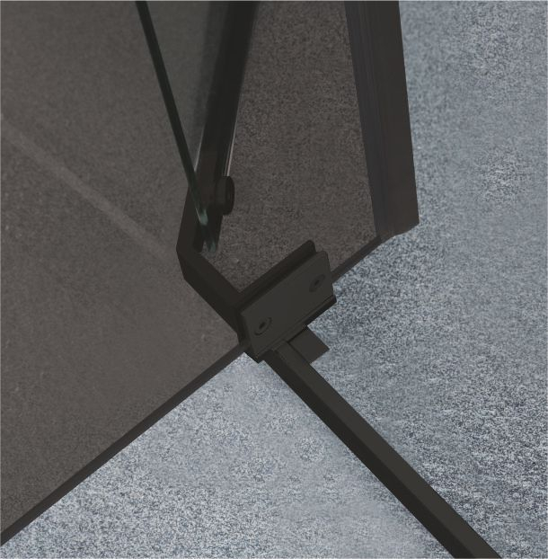 Cabină duș batantă de colț mărime 90x90 cm culoare neagră sticlă fumurie WST 06 [6]
