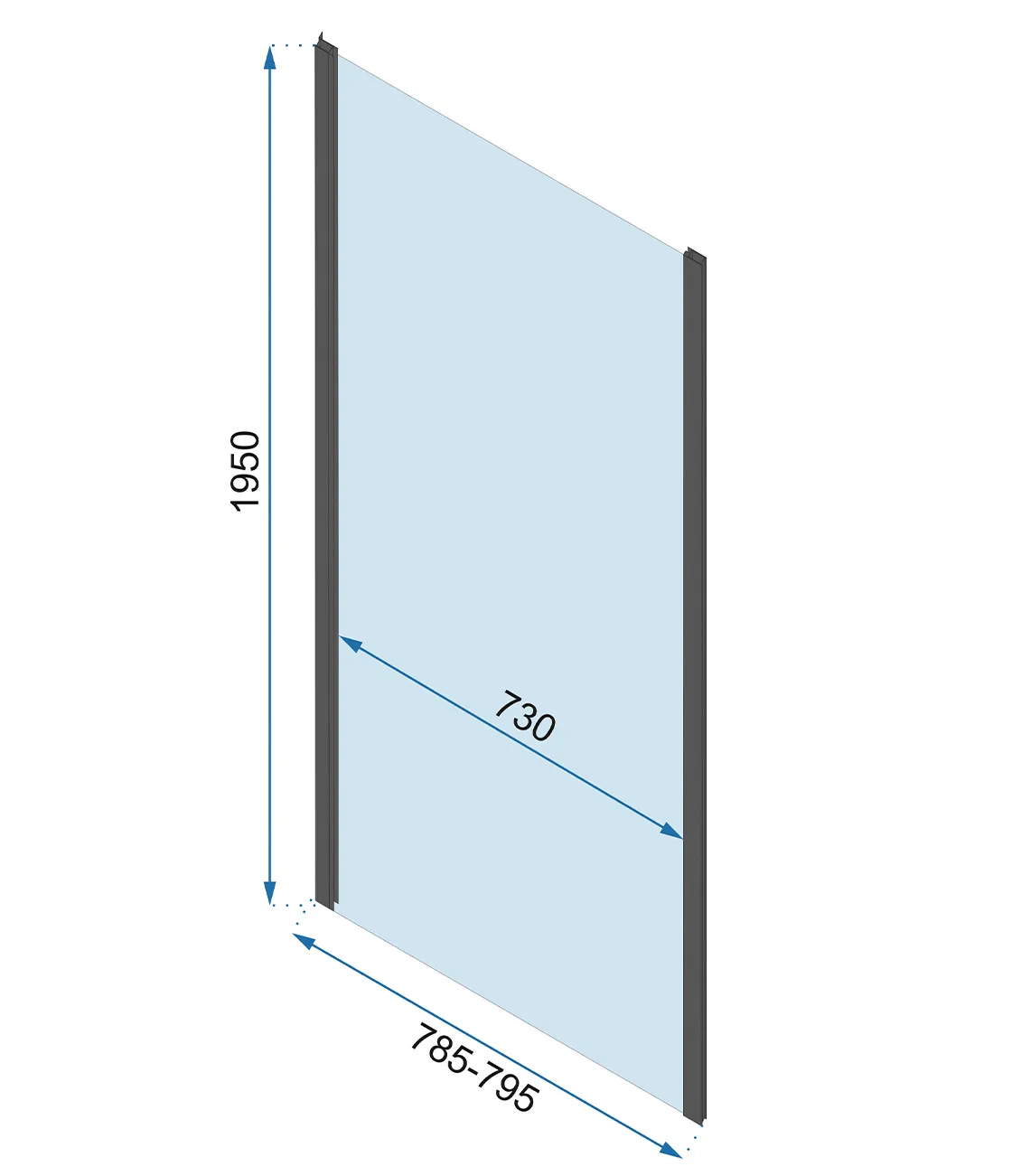 Cabină duș culisantă de perete mărime 120x80 cm culoare crom model Rapid Slide [7]