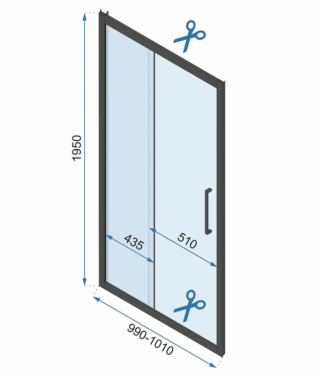 Cabină de duș culisantă de perete mărime 100x90 cm culoare crom model Rapid Slide [6]