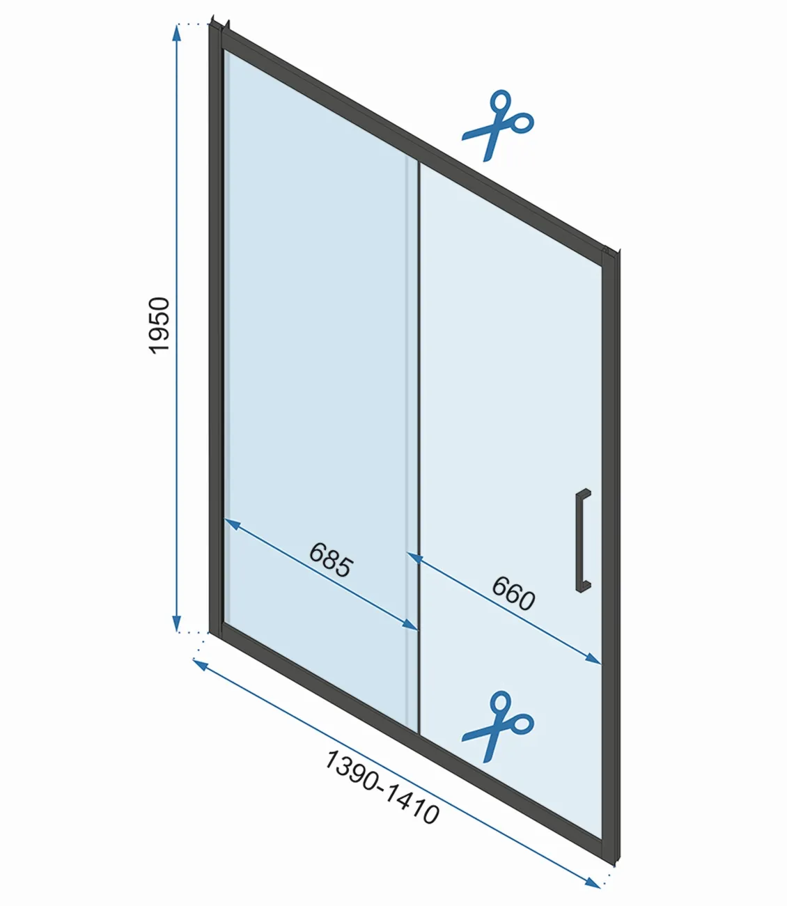 Cabină de duș culisantă de perete mărime 140x90 cm culoare crom model Rapid Slide [6]